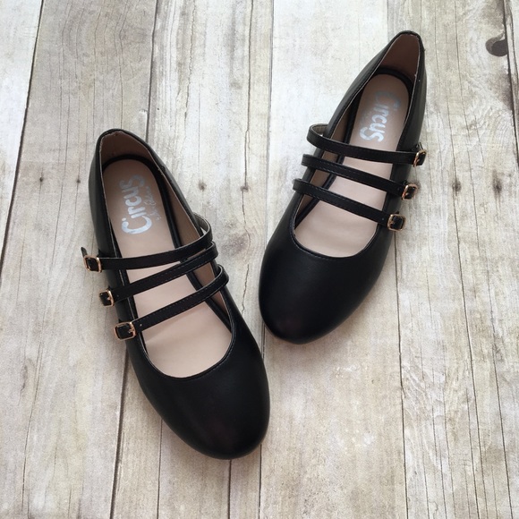 Circus by Sam Edelman Shoes - Circus by Sam Edelman Black Strappy Janice Flats